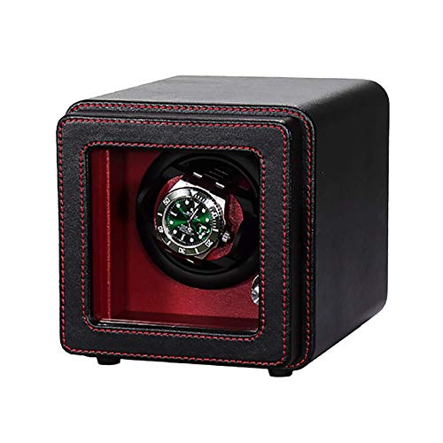Remontoir montre automatique shaker mécanique en cuir PU noir