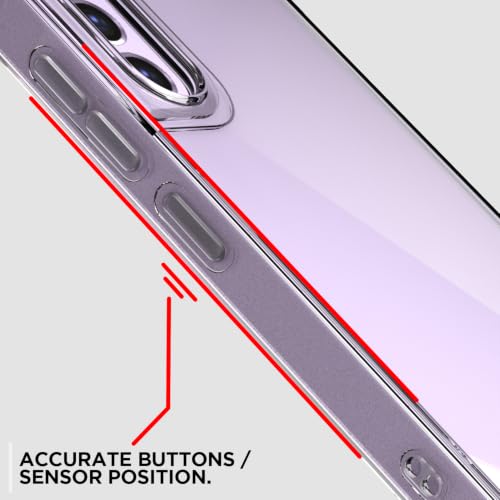Image of Outlouders Back Cover for Samsung Galaxy S21 FE 5G Clear Transparent PC + TPU Bumper Case with Raised Edges for Shockproof Protection (Transparent)