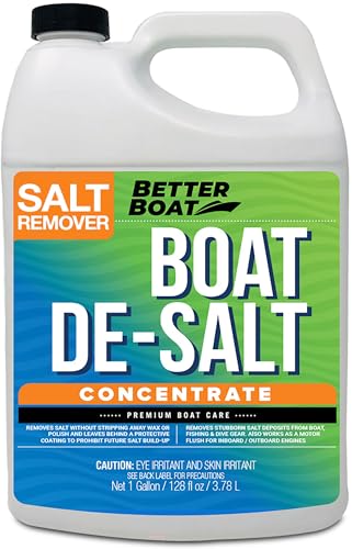 Image of Salt Remover for Boats Concentrate, Marine De-Salt Flusher for Outboard | Inboard Engines, Removes and Prevents Salt Build-Up, Better Boat