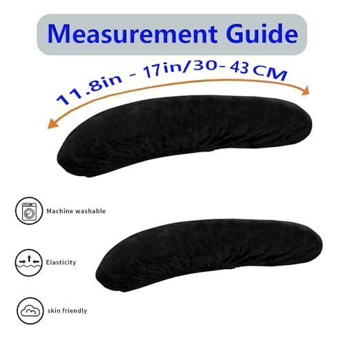 Image of Removable Washable Slipcovers Covers Pads,Chair Armrest Cover Universal Fit for Office Chair,Desk Chair, Gaming Chair (Black, 5 x 3 x 1.5 inches)