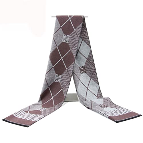 Cfsncm Winter Fashion Men's Retro Scarf Plaid Thick Warm Imitation Cashmere Business Men's Scarf (Color : C, Size : One Size) #TOP13