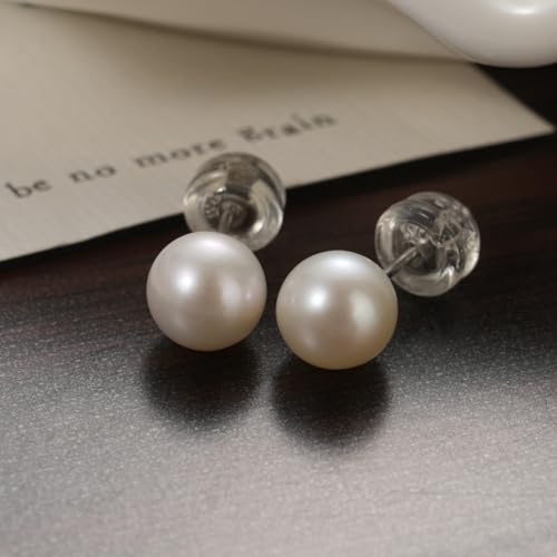 Small Pearl Earrings,Handpicked Freshwater Pearl 6~10mm,Sterling Silver Stud Hypoallergenic Earrings For Women,Perfect For Gift2