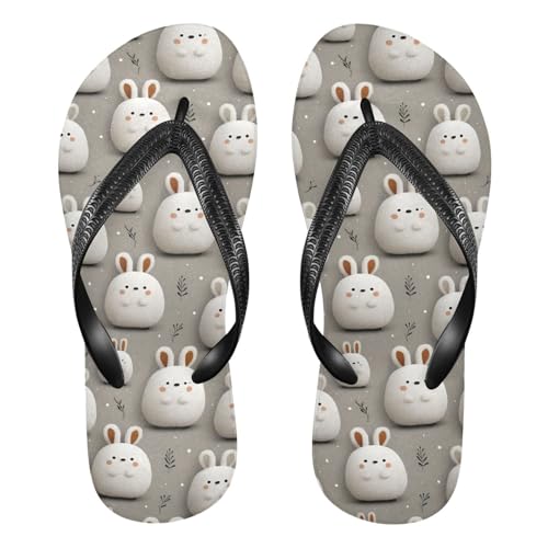 Flip Flop Sandals Anime Rabbits Print for Women Men Beach Outdoor XS