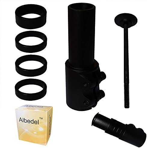 Albedel Black Bike Fork Stem Extender Handlebar Riser Bicycle Aluminium Alloy Adjustable Adaptor Neck Riser for Road Bike Mountain Bike MTB