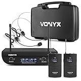 High-Clarity UHF Technology: Experience crystal-clear audio with the Vonyx WM82B's UHF wireless technology, perfect for live performances, presentations, and fitness classes where sound clarity is paramount Versatile Dual Microphone Setup: Comes equi...