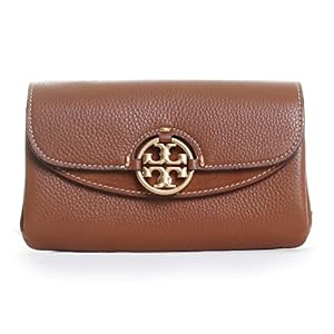 Tory Burch Womens Miller Leather Crossbody Shoulder Handbag Brown Small