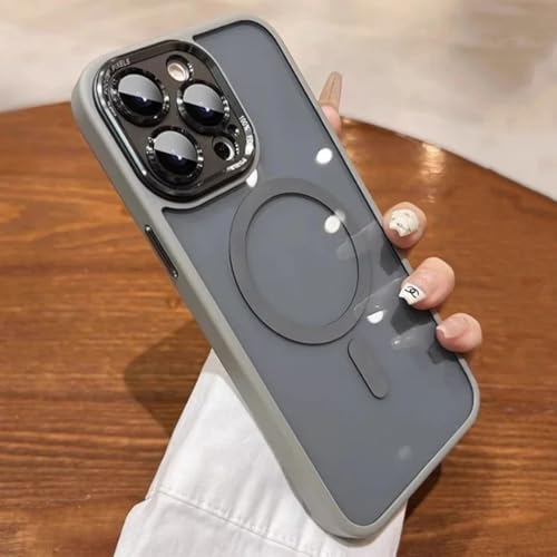 Protection magnétique métal iPhone 16 étui rigide transparent