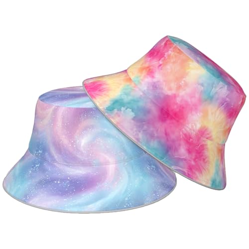 Image of Bucket Hat Double-Side-Wear Reversible Sun Hat Beach Travel Hiking for Women Men