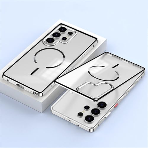 Coque en alliage d'aluminium mat Samsung Galaxy S26 S25 S24 Ultra argent
