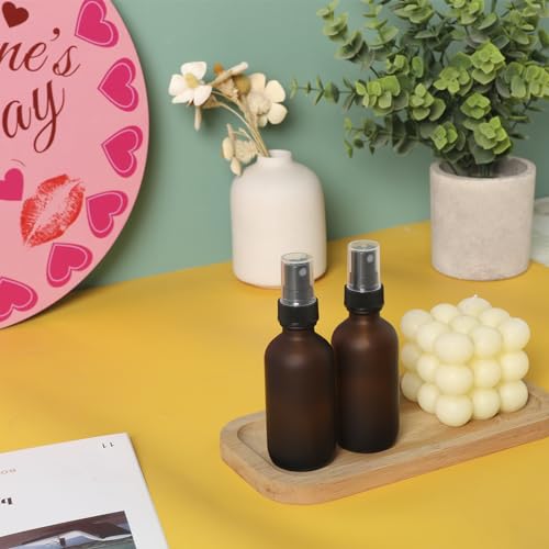 Image of NOOEEISS Amber Frosted Glass Small Spray Bottles 2 oz 48Packs,Fine Mist Sprayer Pretty Finish, Refillable Containers mini spray bottles for Cleaning Solutions and Skin Care