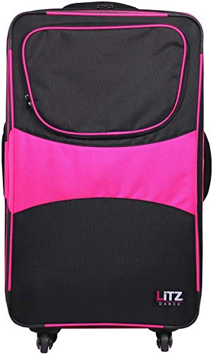 Pink And Black Suitcase - Dance Bag With Garment Rack - Rolling Garment Bag - Hanging Garment Bag - Dance Garment Bag For Costumes - Bag Rack Dance Bags - 29 In Suitcase - LITZ Competition Roller