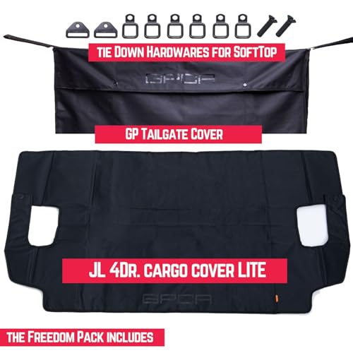 Image of GPCA Cargo Cover for Jeep Wrangler 2018-2026, JL 4-Door Softtop w /Tailgate