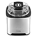 H.Koenig SRB80 Máquina Para Hacer Helados, Capacidad 2L, Acero Inoxidable, 30 a 40 Min De Preparación, Rápida, 30 rpm, Apagado Automático, Tapa Transparente, Cuenco Extraíble, 12 W