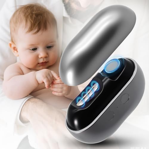 Electric Nail Clippers, Upgraded 3 in 1 Automatic and Polishing with LED Light, Nail File Toenail 2-Speed Trimmer,Dust Storage & Magnetic Cover, Safe for Babies, Kids, Seniors & Adults