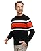 PJ PAUL JONES Mens Striped Sweater Crewneck Contrast Knit Sweaters Pullover Black 2XL