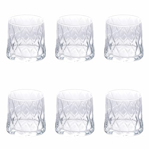 Villa d'Este Home Tivoli 1996 Set 6 bicchieri acqua 370 ml, superficie lavorata a rilievo, Pagoda