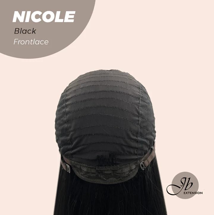 Miniatura 8 de NICOLE - Peluca de encaje frontal, pelucas largas y rizadas negras para mujer, pelucas sintéticas naturales para uso diario (pelucas de cabello