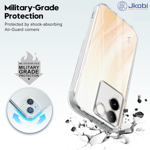 Image of Jkobi Back Cover for Vivo T2 Pro (Silicone Clear Shockproof Case with Camera Protection | Soft and Flexible | Transparent)