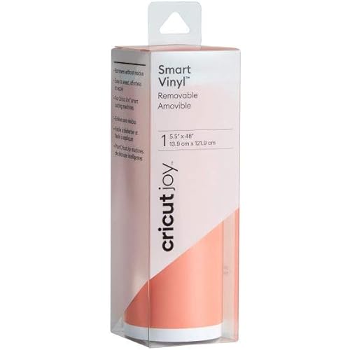 Cricut Smart Removable Matte Vinyl (5.5in x 48in, Coral) for Joy machine - matless cutting for shapes up to 4ft, & repeated cuts up to 20ft