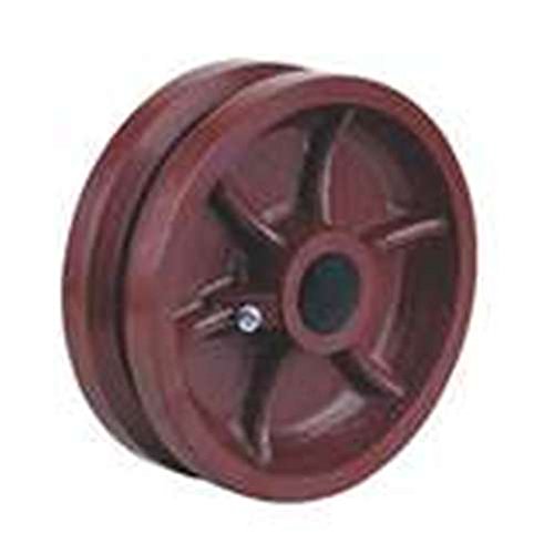 4" x 2" Ductile Iron V-Groove Wheel, Roller Bearings, 1,500 lbs Capacity