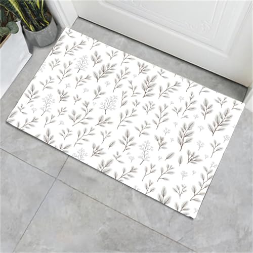 Tapis de porte d'entrée en microfibre blanche lavable 50x80