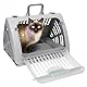 SportPet Designs Sport Pet Faltbare Tragetasche für Katzen mit wasserdichtem Bett – Haustür, Kunststoff, zusammenklappbar, Grau (CM-10064-CS01)
