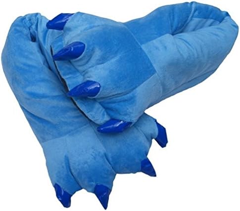 Plush Warm House Shoes Animal Feet Slippers Costume Blue L | Image 1