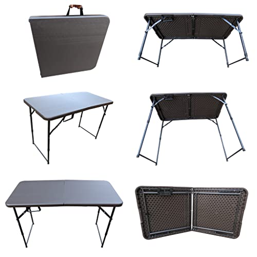 Image of AMAZE' Folding Garden Restaurant Food Parlor Ice Cream Parlor Cafeteria Farm House Canteen Catering Home Household Dining Table (Style 15)