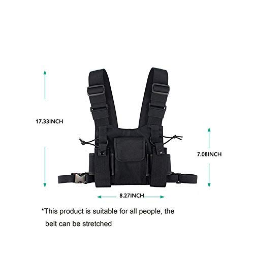 Longzhuo Schoudertassen, tas met voorvak, hiphop, streetwear voor dames en heren, functionele taillepacks, verstelbare zakken, sporttas - Image 6