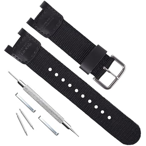 Premium Nylon Watch Strap for Casio SGW-100 SGW-200 PAS-400B GW-3000B GW-3500B Twin Sensor Men's Sport Watch - Replacement Leather Watch Band Pathfinder PRS-400B-2V PAS410B-5V Men's Watchband Cover