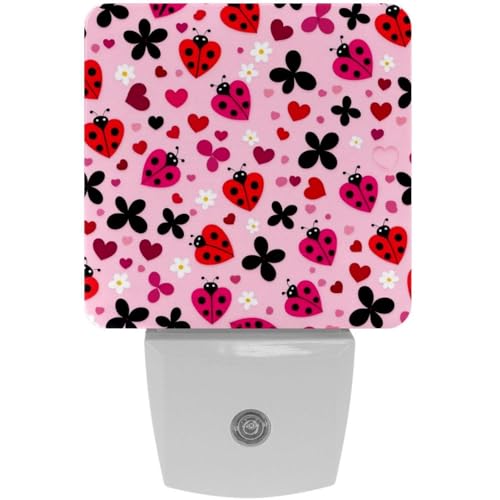 Lámpara de noche LED con sensor para niños Pink Ladybugs miniatura 1
