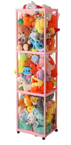 360°回転ホイール付きぬいぐるみ収納ラック、メッシュ付き収納バッグ、おもちゃ収納アーティファクト、大容量、ディスプレイボックス、ディスプレイスタンド、枕、おもちゃ収納バッグ、保育室、プレイルーム、寝室、子供部屋家具、収納バスケット、人形収納バケツ、伸縮コ