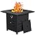 Walsunny 30 inch Outdoor Propane Fire Pit 40,000 BTU Gas Fire Pit Table with Lid & Lava Rock, Waterproof Cover, Square Gas Firepit Table for Garden/Patio, CSA Certification