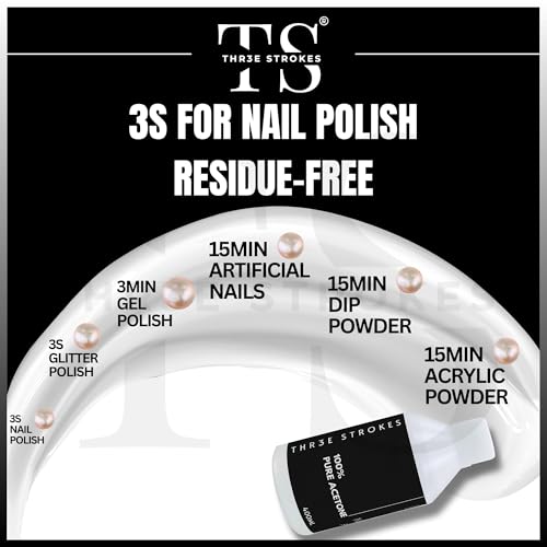 Image of THR3E STROKES Acetone | Clear | NOT FOR MEDICAL USE | Nail Polish Remover | Nail Colour Remover | A++ Grade,400ML (PLUS EMPTY ACETONE BOTTLE)