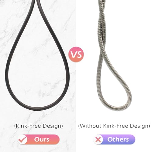 Duschschlauch 1,5m mit Verdrehschutz, Besonders weicher Silikon Duschschlauch, Brauseschlauch Extrem Flexibel, Standard 1/2 Anschluss, Easy Clean, Grau