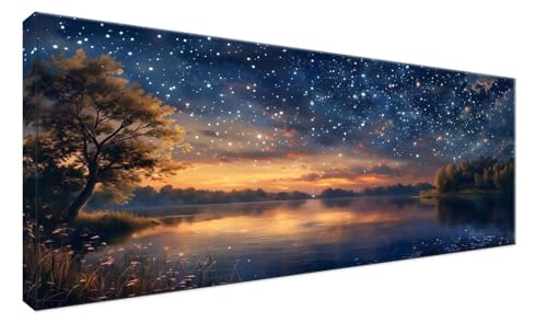 Peinture Diamant Ciel et Coucher de Soleil | Kit Complet Broderie Diamant 5D DIY 80x160cm