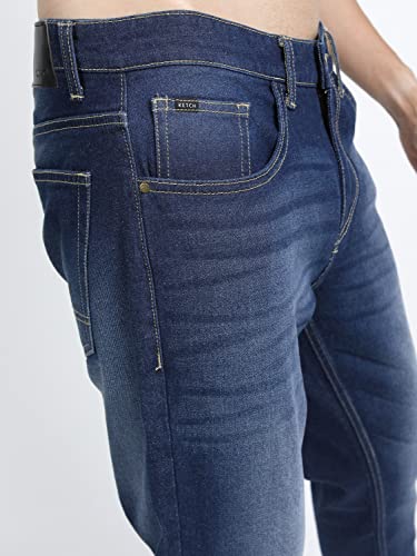Image of KETCH Men's Tapered Fit Mid Rise Jeans (Stretchable)