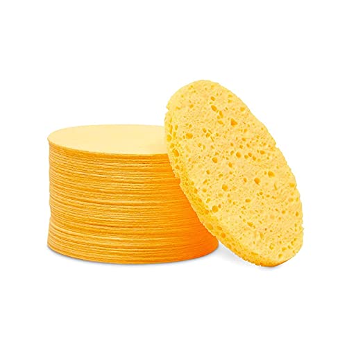 Compressed Face Sponges, for Facial Cleansing, Exfoliating (50 Pack)