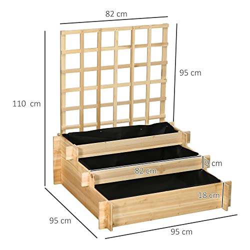 Outsunny-Huerto-Urbano-de-3-Niveles-con-Enrejado-Escalera-de-Jardinera-de-Madera-con-Tela-no-Tejida-para-Cultivos-Verduras-Flores-Hierbas-95x95x110-cm-Natural