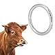 Cyrank Nasenring Für Rinder, Rinder-Nasenring, 9,9 cm Runder Eisen-Bullen-Nasenring, Kälber Nasenring, Kuh-Nasenklammer, Bull-Kuh, Nutztiere, Metall-Rinder-Nasenklemme Haltungszubehör