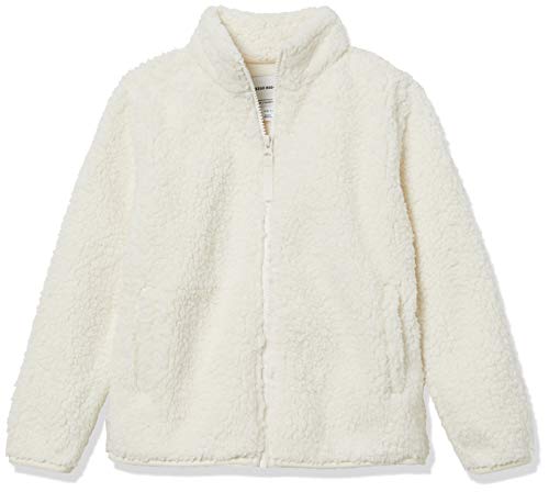 Amazon Essentials Mädchen Sherpa-Fleecejacke mit durchgehendem Reißverschluss, Elfenbein, 11-12 Jahre