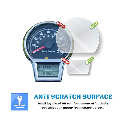 Image of Meter Display Screen Protector, Meter Guard for Reborn Classic 350, Classic 650 Bikes | Scratch Resistant | Water Resistant | HD Clear Vision (1-Free Random 6 inch Keychain)