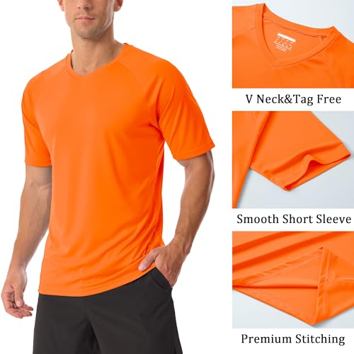 MAGCOMSEN Men's UPF 50+ Sun Protection Shirts V Neck Short Sleeve T-Shirt Quick Dry Swim UV Shirt Summer Workout Rash Guard4