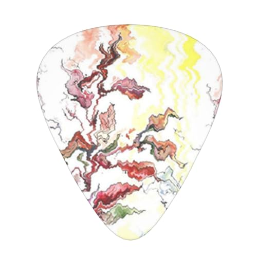 6枚パック ギターピック エレクトリック&ベース用 ? 様々な厚さ (0.46mm/0.71mm/0.96mm)、ポータブル、初心者向け (アクリル抽象背景 水彩 大理石テクスチャ 瑪瑙アート 芸術的背景)