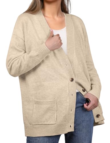 Image of GRECERELLE Women's 2025 Fall Cardigan Sweaters Oversized Open Front Button Knit Outwear Coats with Pockets