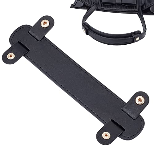 WADORN Almohadilla de cuero genuino para correa de hombro, almohadilla de hombro de repuesto ajustable antideslizante cojín de 9.3cm de ancho desmontable correa de cuero suave cubierta, negro Cover