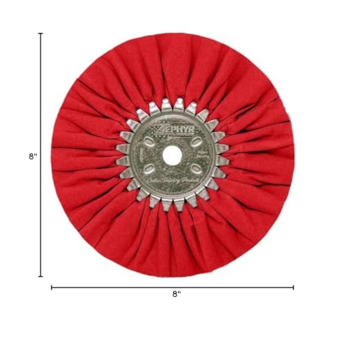 Image of Zephyr Custom Polishing Products Airway Buffing Wheels for Industrial Polishers, Big Rigs and Lifted Trucks. Made in The U.S.A.(Heavy Primary Cut - Rosy Red)
