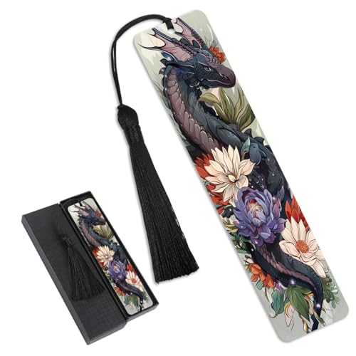 Zaamwoyy Cool Dragon Bookmarks Gifts - Funny Stainless Steel Metal Bookmark Unique Book Marks for Men Boy Women Friends Book Reading Lovers Fathers Day Birthday Graduation Gift