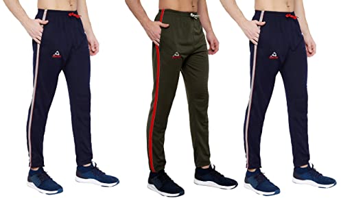 Image of GOLAZO Regular Fit Multicolor Cotton Track Pants for Men with Comfort and Style in Your Athelisure Wear