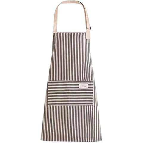 LECTNORE Delantal a Rayas de Algodón y Lino para Cocina Cover